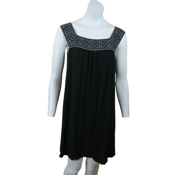 Vintage Max Studio Black Tank Dress S Sleeveless Pullover Stretch Kint USA Made - Picture 8 of 12